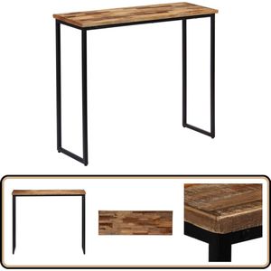 vidaXL Wandtafel - 90x30x76 cm - Massief gerecycled teakhout Wandtafel - Teak Houten Tafel - Console Tafel - Retro Tafel - Industriële Tafel