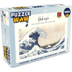 Puzzel Schilderij - De grote golf van Kanagawa - Hokusai - Legpuzzel - Puzzel 1000 stukjes volwassenen