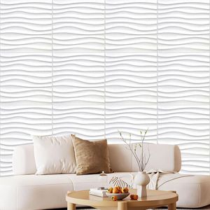 3D-wandpanelen - Wanddecoratie - 12 stuks - Wit - PVC - 30 x 30 cm