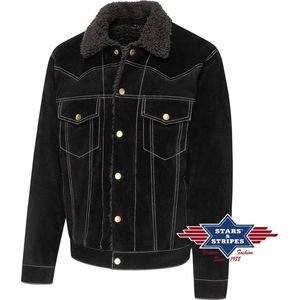 Biker suède western jack Decker Stars&Stripes zwart maat S