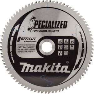 Makita E-06317 Afkortzaagblad voor Aluminium | Efficut | Ø 260mm Asgat 30mm 81T