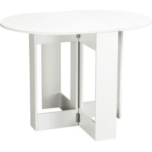 HOMCOM - Opvouwbare eettafel - Spaanplaat - 104x76x73,7cm - Wit