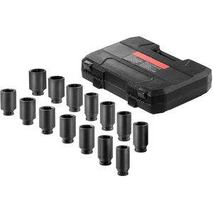 Assleutelset, 1,27 CM, 14-Delige Set - Cr-V Staal - Met Opbergkoffer - voor Auto-Onderhoud