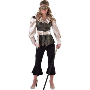 piraat dame zwart brocaat - maat XL