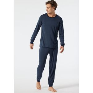 Schiesser pyjama lange broek - donkerblauw - maat: 48/S