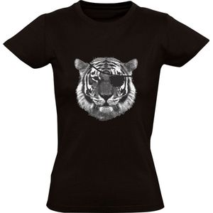 Tijger met ooglap Dames T-shirt | dier | piraat | animal | dieren