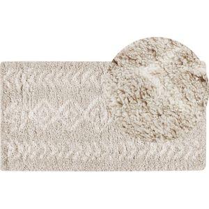 KAPAN - Shaggy tapijt - Beige - 80 x 150 cm - Polypropyleen