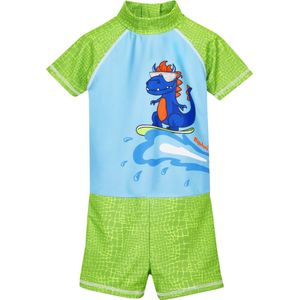 Playshoes - UV-zwempak voor jongens - Dino - Lichtblauw/Groen - maat 98-104cm