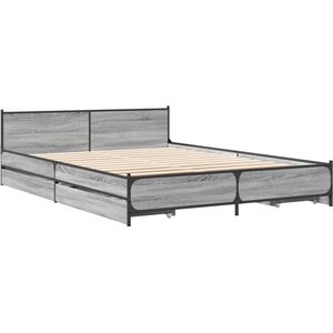 vidaXL-Bedframe-met-lades-bewerkt-hout-grijs-sonoma-eiken-120x200-cm