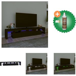 vidaXL Tv-meubel met LED-verlichting 230x36-5x40 cm zwart - Kast - Inclusief Houtreiniger en verfrisser