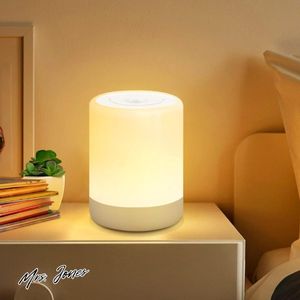 Mrs. Jones Led bedlampje dimbaar touch nachtlampje warme modus - RGB dimtafellamp USB oplaadbaar - cadeau voor kinderen volwassenen .