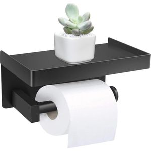 Toiletrolhouder, materiaal RVS voor badkamer, keuken, toilet (zwart)