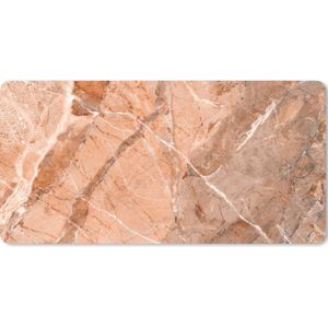 Bureau onderlegger - Muismat - Bureau mat - Kristal - Graniet - Oranje - Wit - 80x40 cm