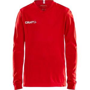 Craft Squad Jersey Solid LS Shirt Junior  Sportshirt - Maat 134  - Unisex - rood/wit Maat 134/140
