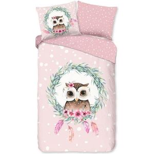 Good Morning Owli Dekbedovertrek - Junior - 120x150 cm - Pink