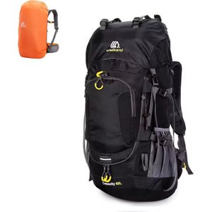 Avoir Avoir®-Backpack-Hiking - Zwart - Ultieme wandelrugzak 60L - Waterbestendig - Ruim hoofdcompartiment - Verstelbare schouderbanden - Mesh-rugpanelen - Polyester -32cm x 20cm x 70cm-Bol.com