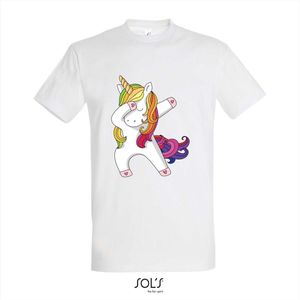 T-shirt Unicorn Dancing - T-shirt korte mouw - Wit - 8 jaar