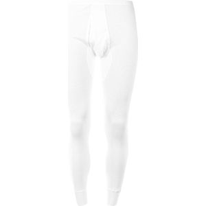 Schiesser - 100% Katoen Long John / Lange Onderbroek Wit (met gulp) - M