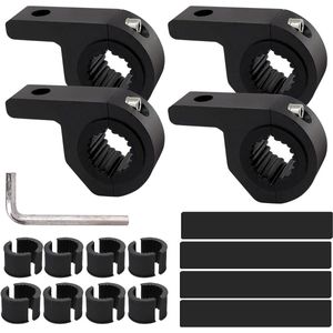 4-Pack Universele Werklamphouder 15 - 32 mm voor Lichtbalk met Rubberen Pad