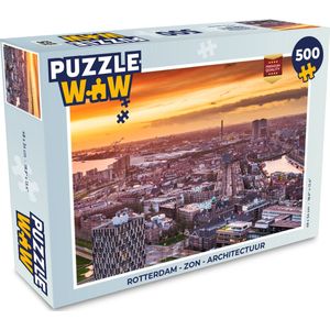 Puzzel Rotterdam - Zon - Architectuur - Legpuzzel - Puzzel 500 stukjes