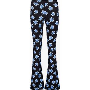 TwoDay dames flared broek met blauwe bloemen - Maat XL