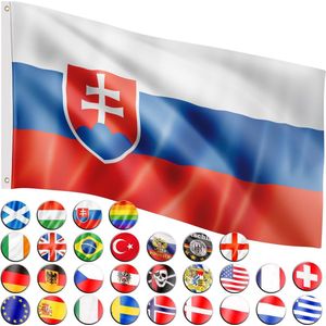 FLAGMASTER Vlag Slowakije 120 x 80 cm - Met Ringen - Slowaakse Vlag