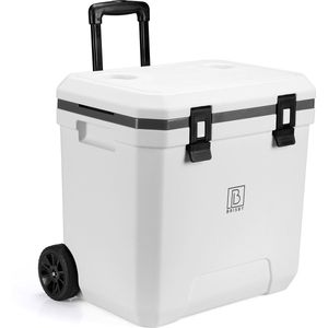 Koelbox 40 liter wit met wielen en telescopisch handvat