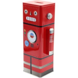 Creatieve spaarpot robot spaarvarken voor kinderen - desktopdecoratie spaarpot cadeau voor kinderverjaardag 245 x 13 x 75 cm (1 stuk rood) M