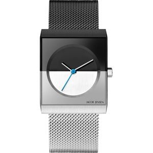 Jacob Jensen 525 Classic Horloge - Jacob Jensen dames horloge - Zwart - diameter 24 mm - kleur gecoat roestvrij staal