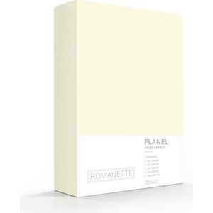 Excellente Flanel Hoeslaken Lits-jumeaux Extra Lang Ivoor | 180x220 | Ideaal Tegen De Kou | Heerlijk Warm En Zacht