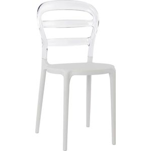 Alterego Witte en transparante design stoel 'BARO' uit kunststof