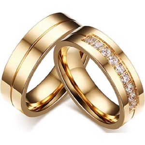 Jonline Prachtige Ringen voor hem en haar|Trouwringen|Vriendschapsringen|Relatieringen| Goud Kleur