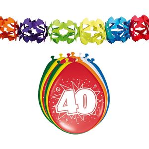 Folat - 40 jaar feestartikelen pakket - 2x slingers en 40x ballonnen