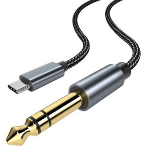 MMOBIEL USB-C naar 6.35mm TRS Auxiliary Mannelijke Kabel - Aux Audio Adapter Jack Stereokabel Geschikt voor iPhone 15, iPad, MacBook, Samsung Galaxy, Luidsprekers, Versterker, Mengpaneel - 1m
