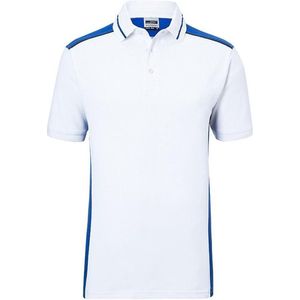 James and Nicholson Heren Werkkleding niveau 2 Polo (Wit/royaal blauw)