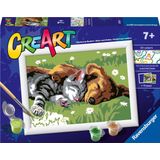 Ravensburger CreArt Sleeping Cats and Dogs - Schilderen op nummer voor kinderen