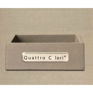 Quattro Colori - papercliphouder 8 x 8 cm - grijs (met paperclips)