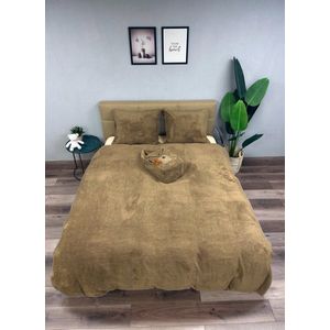 Beau Maison Teddy Fleece dekbedovertrek Taupe 240x200/220 cm