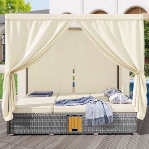 dubbel-ligbed-met-schaduwgordijn-rieten-design-weerbestendig-opklapbaar-met-cr猫mekleurige-kussens-en-klaptafel