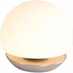 Tafellamp Ancilla Touch dimmer rond | 1 lichts | wit / staal | glas / metaal | modern / sfeervol design