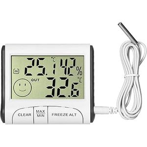 Weerstation Binnen en Buiten - Draadloos Weerstation - Digitale Temperatuur- en Vochtigheidsmeter - LCD Display - Inclusief Buitensensor