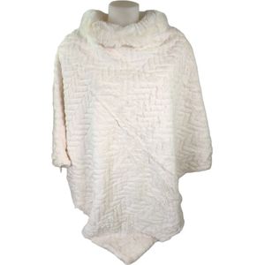 Qischa® - Dames Poncho - Mantel - Winter poncho - One size - wit