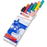 edding 751 lakmarker - ronde punt 1-2 mm - doosje van 10 stuks met verschillende kleuren - verfstift voor markeren en labelen van metaal, glass, steen of plastic - permanent, veegvast en watervast