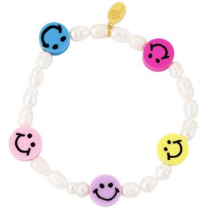 Yehwang armband - Smilies en parels - Elastische band