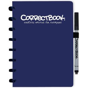 Whiteboard notitieblok / schrift - Correctbook - A5 - Gelijnd - Blauw