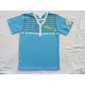 dirkje , jongens, t-shirt korte mouw , blauw , forget it , V hals , 110 -  jaar