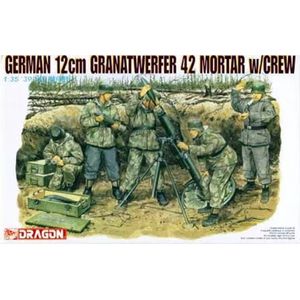 1:35 Dragon 6090 German 12cm Granatwerfer 42 Mortar w/Crew Plastic Modelbouwpakket