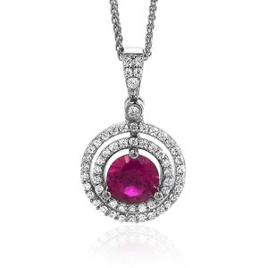 Orphelia Silver 925 Zh-7049 Pendant With Chain Zirconium /Red Cz