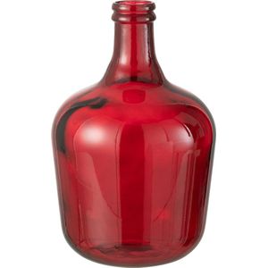 J-Line vaas Karaf - glas - rood - medium