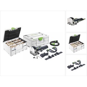 Festool DF 500 Q-Set deuvelfrees 420 Watt 4 - 10 mm + lijstaanslag + kruisaanslag + 1060 stuks DOMINO deuvelbeuken assortiment + systainer